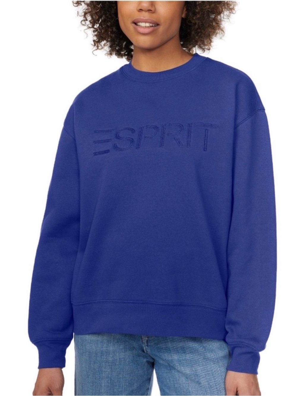Esprit Retro Crewneck Sweatshirt in Royal Blue Size Medium